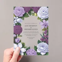 Lavender, Mauve & Plum Floral Wedding Acrylic Invitations