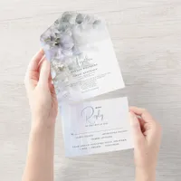 Wedding Pastel Peonies All In One Invitation