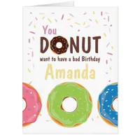 Giant Donut themed Birthday Party add photo Card