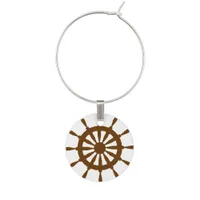 Wine Charm - Brown Helm on White