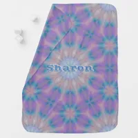 Pastel Mother of Pearl Pattern Name Monogram | Baby Blanket