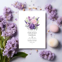 Lilac and Lavender Floral Wedding Invitation