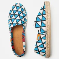 Blue and white Geometric Triangles Espadrilles