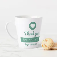 Thank You for Coming Modern Mint Green Heart Event Latte Mug