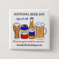 Happy National Beer Day - April 7th   Button