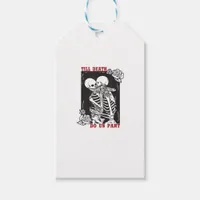 Till Death Do Us Part Wedding Skeleton Couple Vale Gift Tags