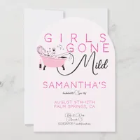 Girls Gone Mild Pink Spa Bach Bachelorette Party Invitation