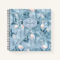 Flamingo Orchid Tropical Pattern Blue ID868 Notebook