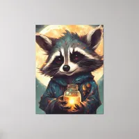 Adorable Raccoon With a Magic Potion Canvas Print