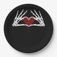 To Death  - Skeleton Heart Hands Paper Plates