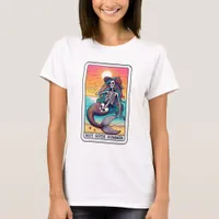 Funny Skeleton Mermaid Tarot Hot Goth Summer T-Shirt