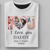 Modern I♥U Custom I Love You Daddy Mommy 3 Photo T-Shirt