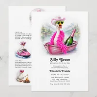 Silly Goose Funny Lake Bachelorette Weekend Invitation