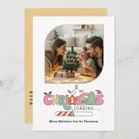Christmas Loading Funny Retro Christmas Photo Holiday Card