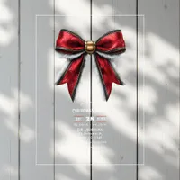 Transparent Elegant Red Bow Christmas Party Acrylic Invitations