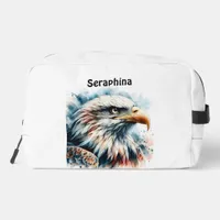 Majestic eagle in stunning watercolor style dopp kit