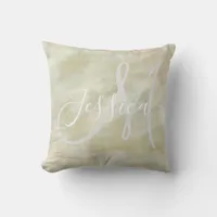 Abstract Brushstrokes Monogram Throw Pillow