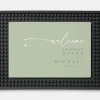 Simply Chic Wedding Welcome Sage Green ID1046 Bar Mat