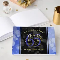 Elegant 65th Blue Sapphire Wedding Anniversary Foil Guest Book