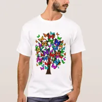 Butterfly Tree Shirt, Colorful Butterflies, ZKOAG T-Shirt