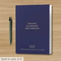 Simple Blue Gold Estate Planning Folder with Logo