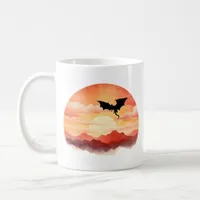 Dragon Silhouetted Against a Sunset Coffee Mug