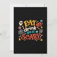 Eat Drink And Be Scary Halloween Design Essential  Holiday Card
