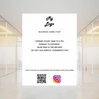 Business logo qr code instagram custom text poster