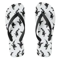 Killer Whale Black and White Flip Flops