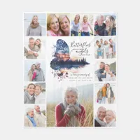 Butterfly Heart In Loving Memory Photo Collage Fleece Blanket