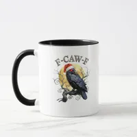 Funny Crow F-Caw-F Bird Gothic Christmas Santa Hat Mug