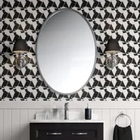 Geometric Marvel - Black, White - Modern Wallpaper