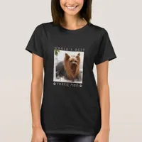 World's Best Yorkie Mom Pink Gray Paws Photo T-Shirt