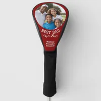 Best Dad By Par Father's Day Custom Photo Red Golf Head Cover
