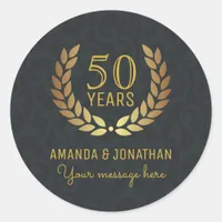 50th Golden Wedding Anniversary Customizable Classic Round Sticker