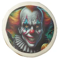 Spooky Scary Clown Halloween Party Sugar Cookie