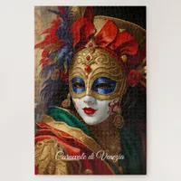 Carnival of Venice mask gold red blue Jigsaw Puzzle