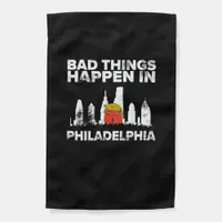 Bad Happen Philadelphia Halloween Spooky Trumpkin Garden Flag