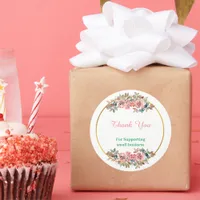 Summer Garden Floral Thank You Classic Round Classic Round Sticker