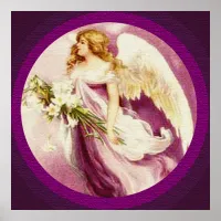 Vintage Easter Angel Texture Poster