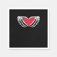 Funny Skeleton Heart Hands Classic Look Napkins