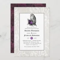 Floral and Lace Gothic Wedding Rehearsal Dinner Invitation