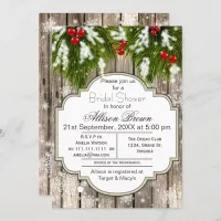 Rustic Winter Woodland Bridal shower Invitation