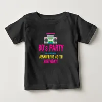 Custom Retro Neon 80's Birthday Party Baby T-Shirt