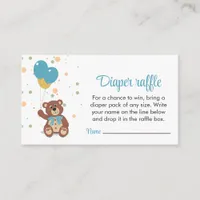 Baby Boy Shower Diaper Raffle Ticket Blue Enclosure Card