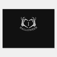 Halloween Skeleton Heart Fall Sign
