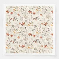 Cozy Autumn Aesthetic Fall Leaves Botanical Paper Dinner Napkins