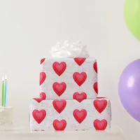 Valentine's Day Red Fancy Hearts  Wrapping Paper