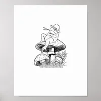 Cottagecore Aesthetic Frog Mushroom Toad Goblincor Poster