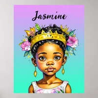 Personalized Little Girl Princess of Color Poster